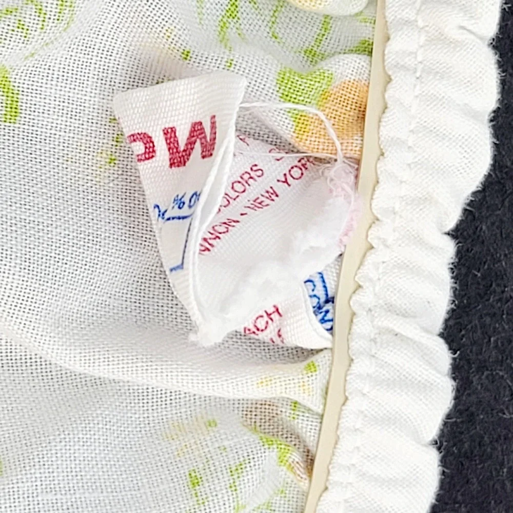 Cannon Monticello Vintage Floral Twin Fitted Sheet Orange Yellow Green Retro 70s